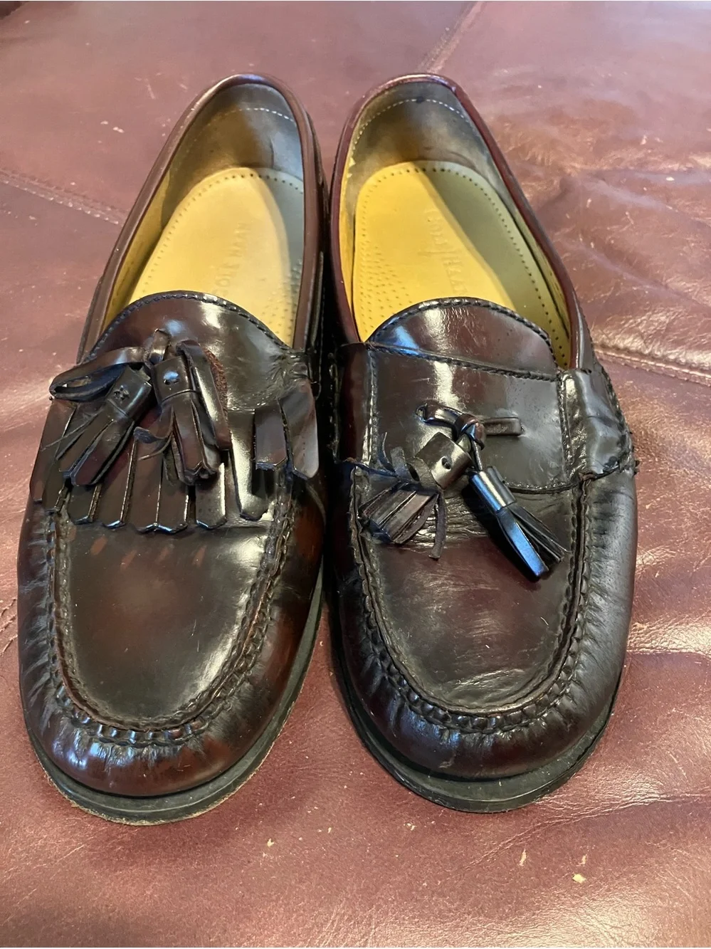 Cole Haan Men’s 9D Burgundy slip on tassel shoes